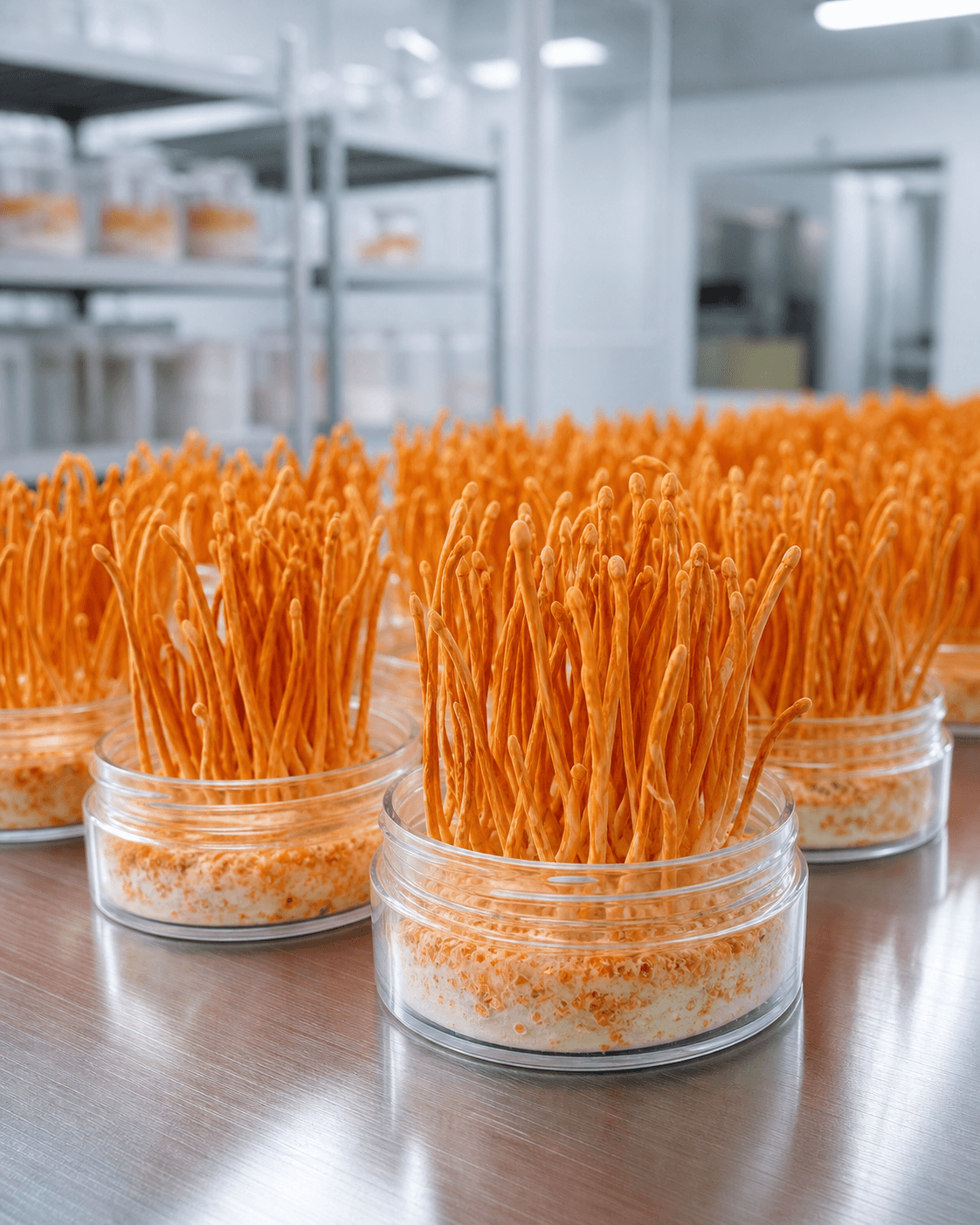 Dried Cordyceps militaris fruiting bodies